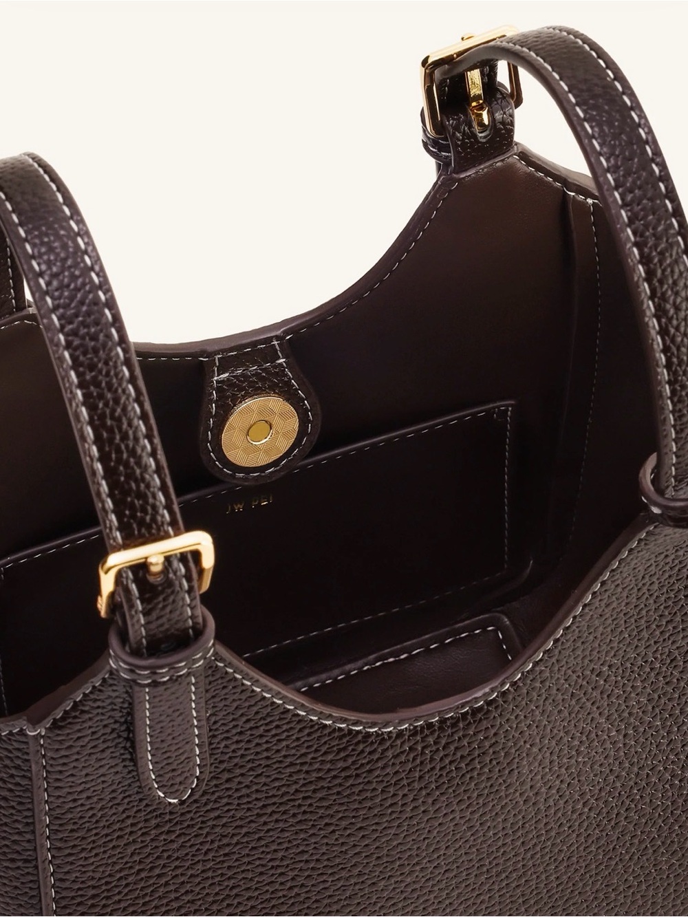 NWT JW PEI Ines Padlock Tote Bag - Dark Brown - Picture 7 of 7